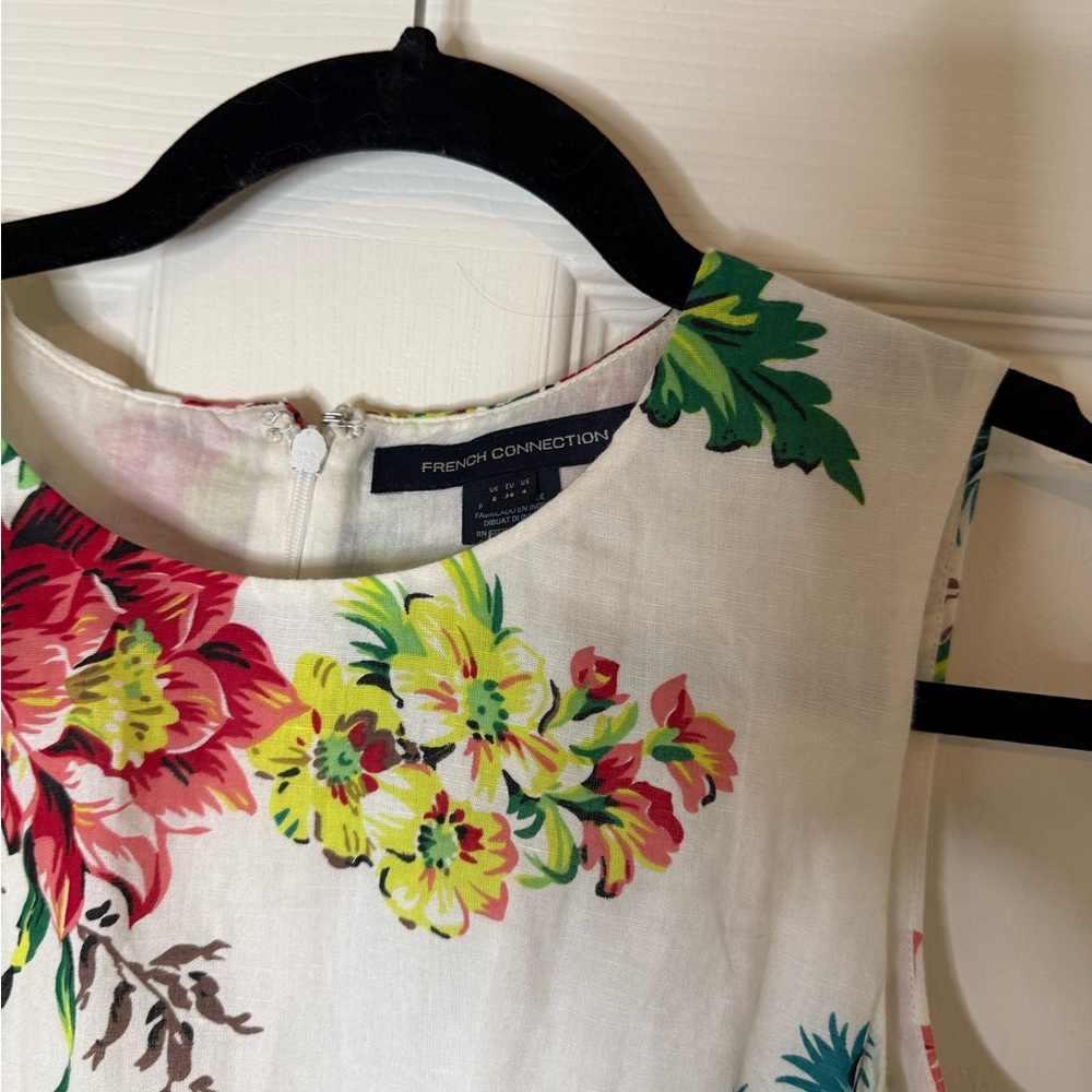 French Connection White Floral Midi Dress - Picture 3 of 4